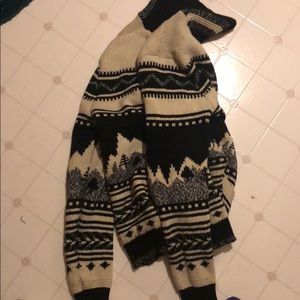 American Eagle Black & White  zip-up Cardigan